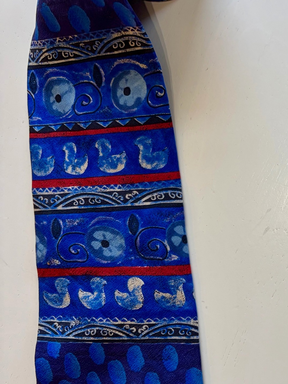 Vintage J Garcia 100% Silk Tie Blue Abstract Art Jerry Garcia Grateful Dead